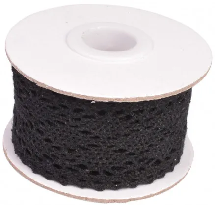 Infinity Hearts Spitze/Spitzenband Schwarz 42mm 2,5m