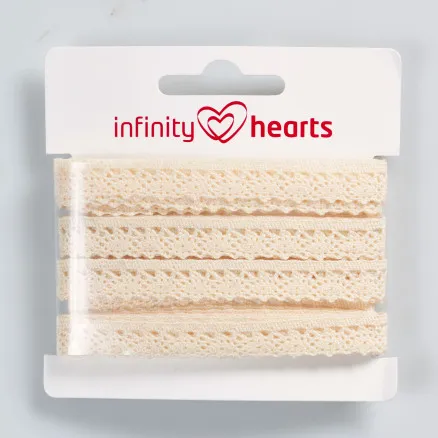 Infinity Hearts Polyester-Spitzenband 11mm 2 Ecru - 5m