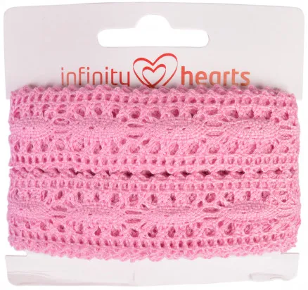 Infinity Hearts Spitzenband aus Polyester 25mm 09 Hellrosa - 5m