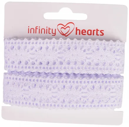 Infinity Hearts Polyester-Spitzenband 25mm 01 Weiß - 5m
