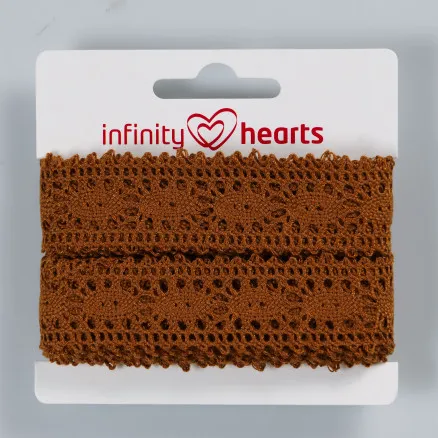 Infinity Hearts Spitzenband aus Polyester 25mm 4 Braun - 5m