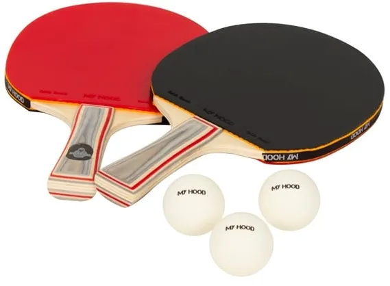 My Hood 2 Tischtennisschläger mit 3 Bällen