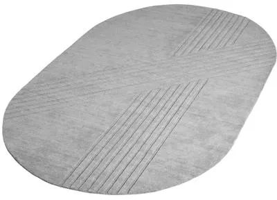 Woud Kyoto Ovaler Teppich 340x210 cm Grau