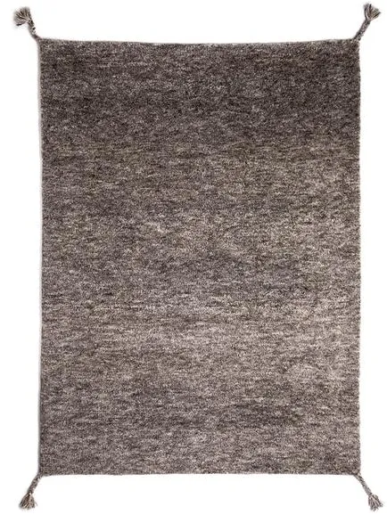 Woodnotes Uni Handgeknüpfter Wollteppich 140 x 200 cm Grau