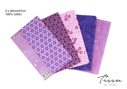 Tissu de Marie Fat Quarter Amethyst 50x57cm - 5 Stk